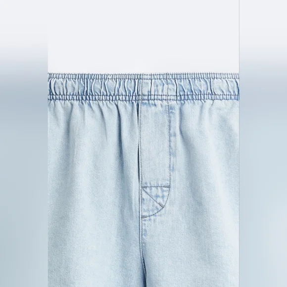 ZARA CROPPED DENIM BERMUDA SHORTS - Picture 8 of 10